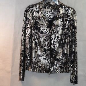 Frank Lyman Silver/Black Jacket SZ 12